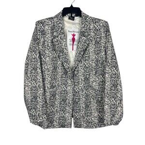 Women With Control 2X Blazer Jacket Snakeskin Print Stretch Sculpting  NWT
